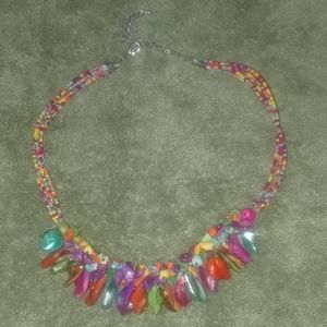 Bohemian style colourful beaded necklace